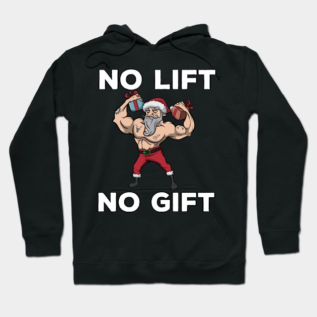Workout Lifting Lifter Santa Claus Gym Christmas Fitness Hoodie by TellingTales